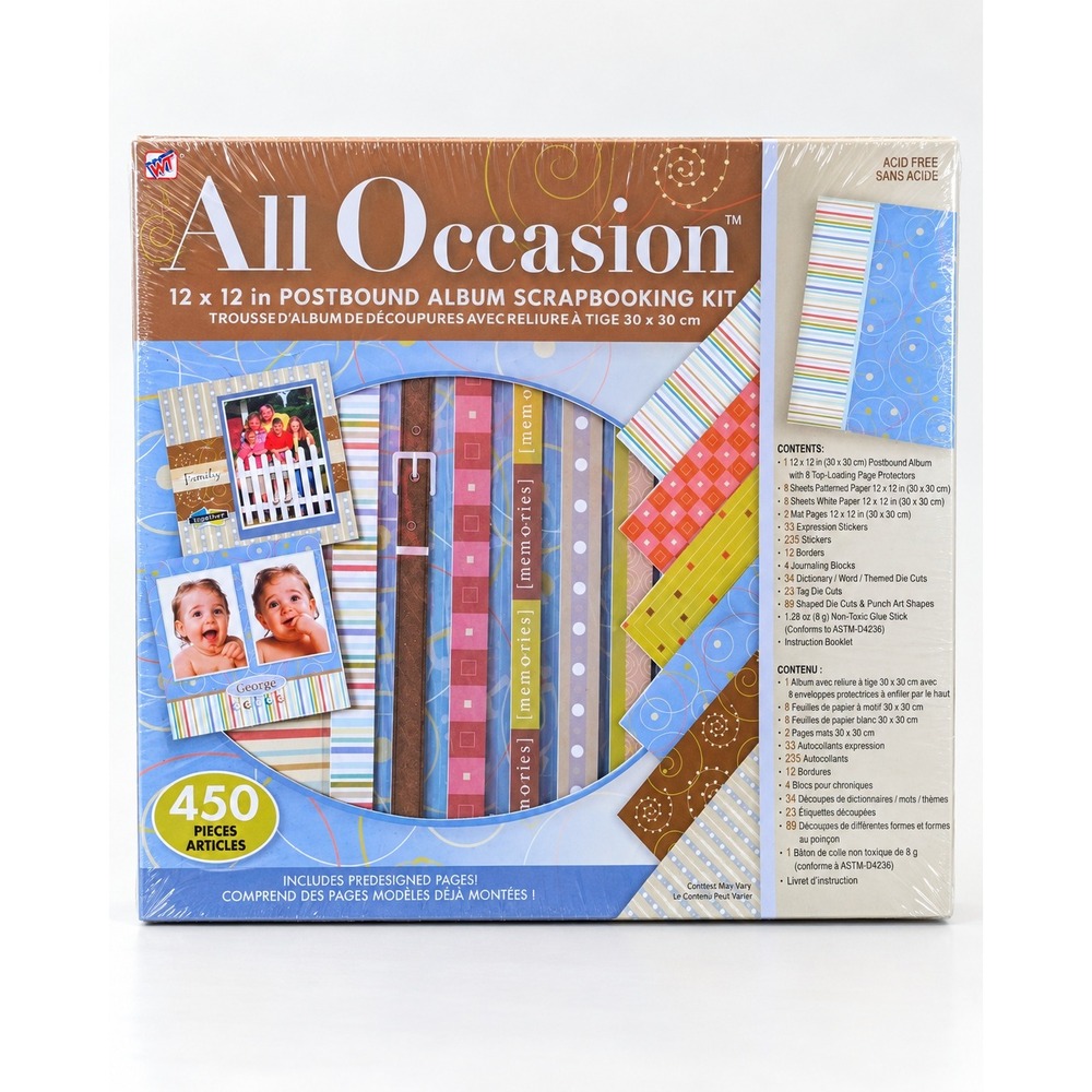 Sealed 450 Piece Scrapbook Kit 12x12 Album Stickers Paper Die Cuts Craft Supply